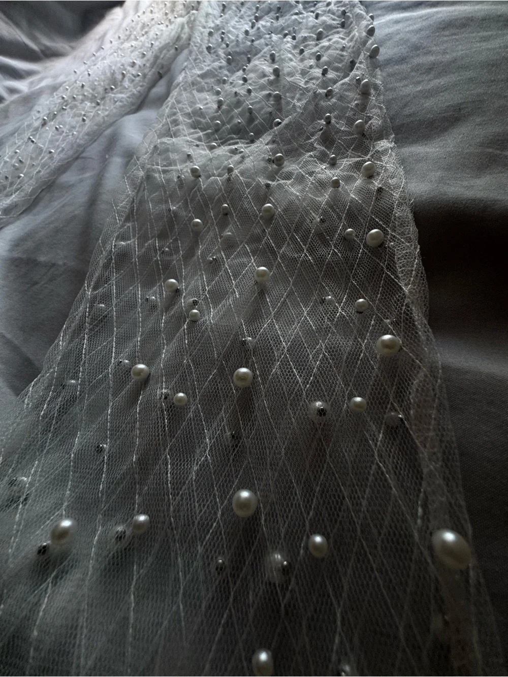 Luxury pearl leggings unique designer tulle mesh